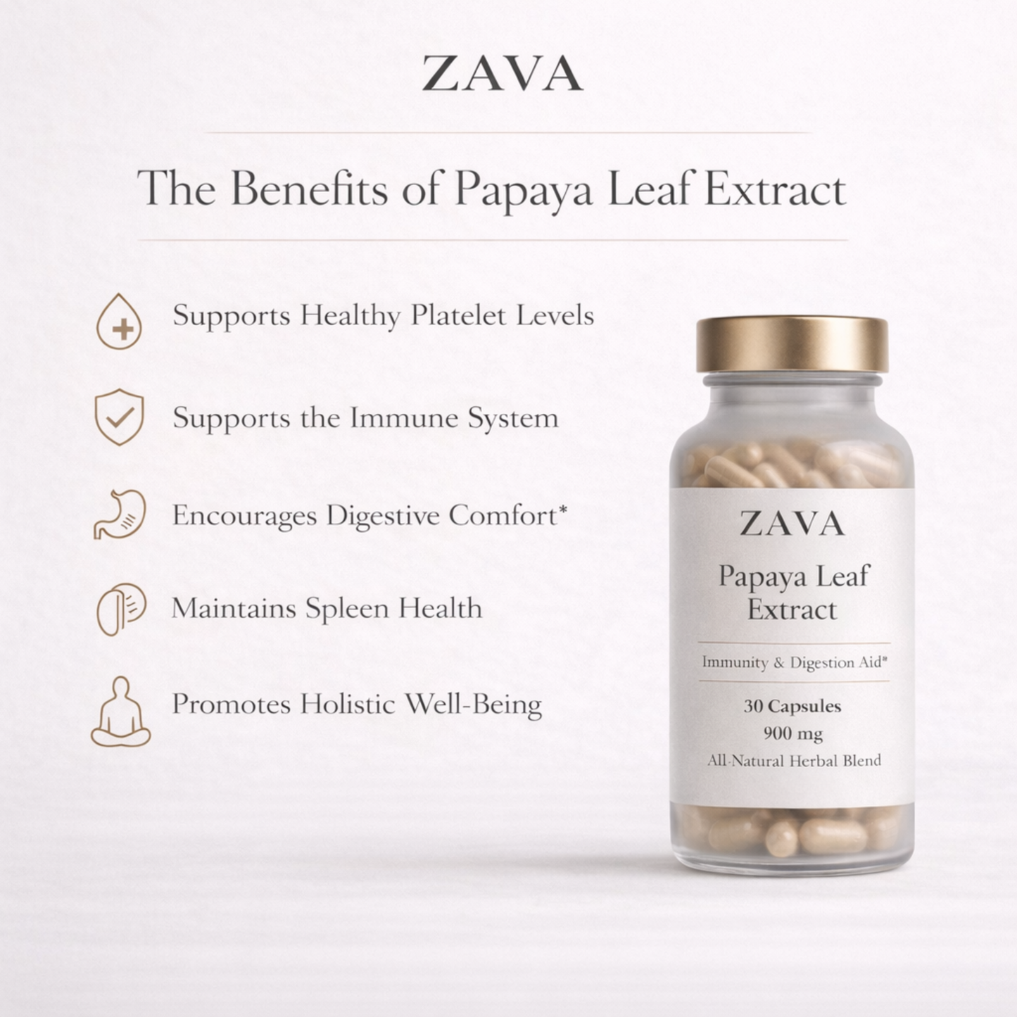 ZAVA Papaya Leaf Extract – Immunity & Digestion Aid*